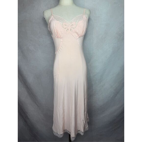 Vintage 1930s Pink Silk Slip Dress Barbizon Size Small XS - Picture 1 of 10
